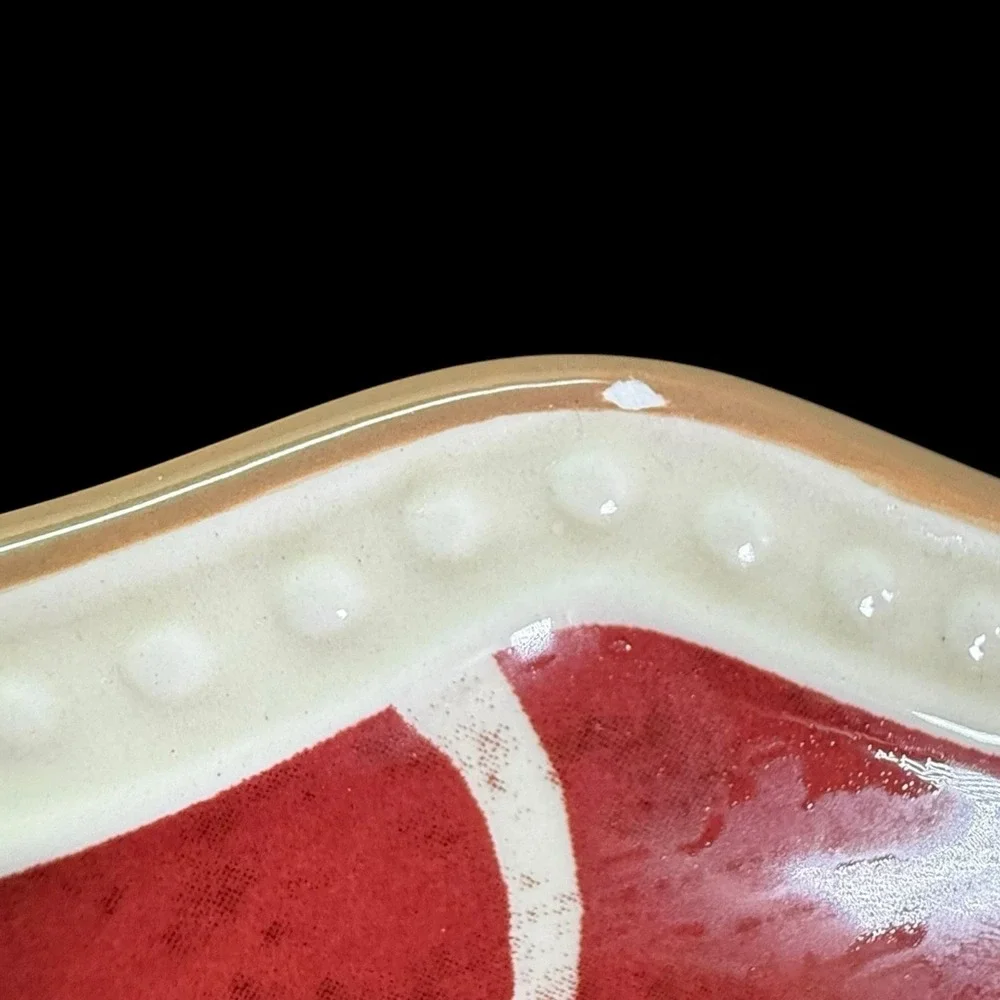 PIER 1 Maribeth Salad Dessert Plates Cranberry Scalloped Retired Set Of‎ 5